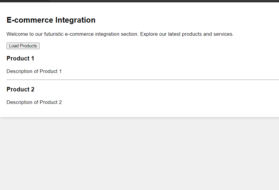 E-Commerce API Integration screenshot